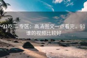 91吃瓜 专区：高清图文一点看完，91谁的视频比较好