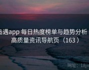 岛遇app 每日热度榜单与趋势分析 · 高质量资讯导航页（163 ）