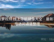 菠萝视频 线上导航镜像大全 · 最新可用访问通道整理